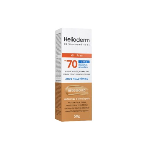 Protetor Solar Facial Helioderm Bege Escuro Fps70 50g
