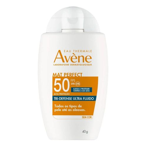 Protetor Solar Facial Avène Mat Perfect Tri-Defense Ultra Fluido Sem Cor Fps50 40g