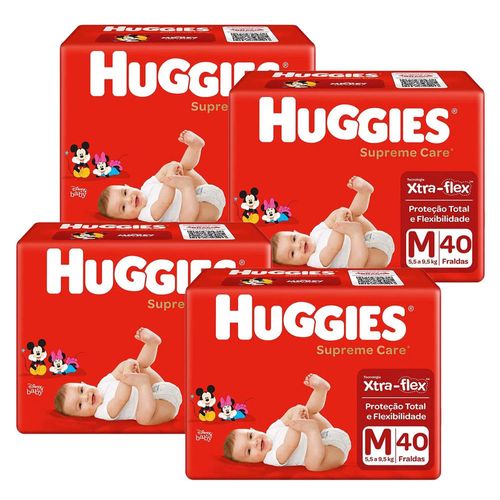 Kit Fralda Huggies Supreme Care M 160 Tiras