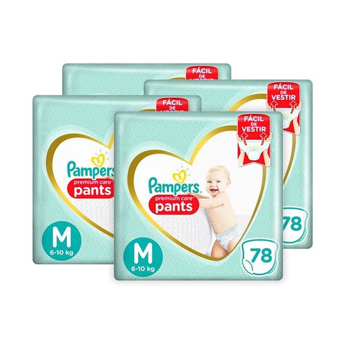 Kit Fralda Descartável Pampers Premium Care Pants M 312 Tiras