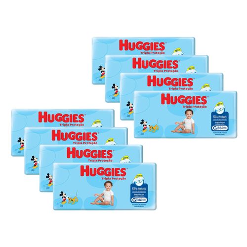 Kit Fralda Huggies Tripla Proteção G 288 Tiras