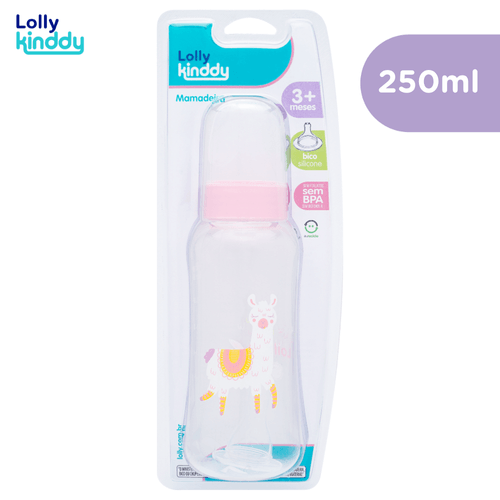Mamadeira Lolly Zoo Bico Redondo Silicone Rosa Sortida 250ml