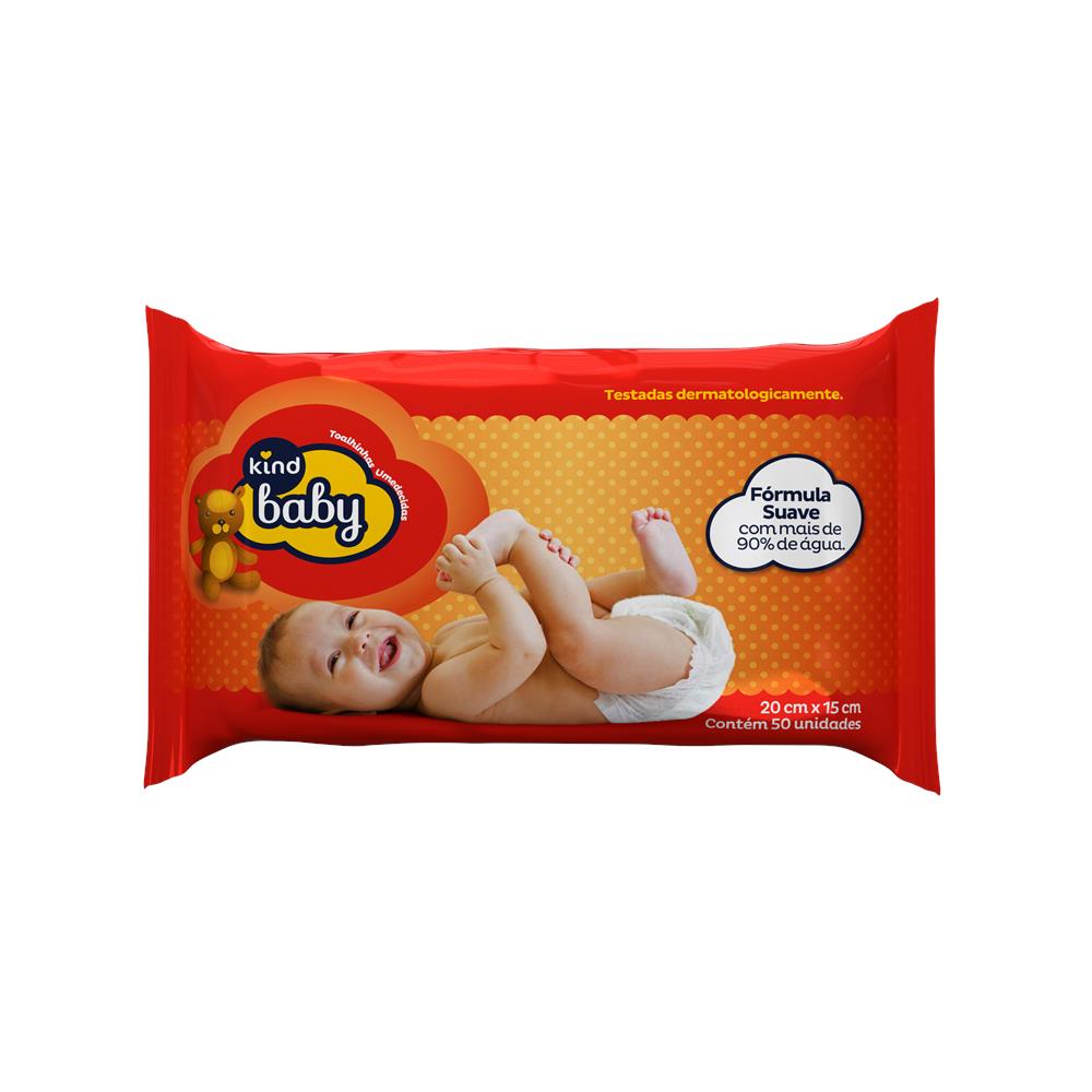 Toalhas Umedecidas Kind Baby Com 50 Unidades