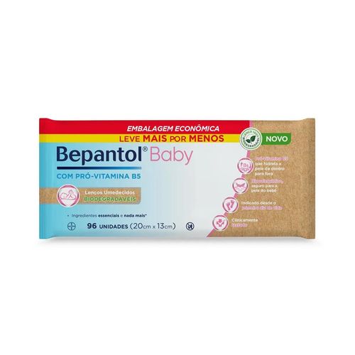 Lenço Umedecido Bepantol Baby Biodegradáveis 96 Unidades