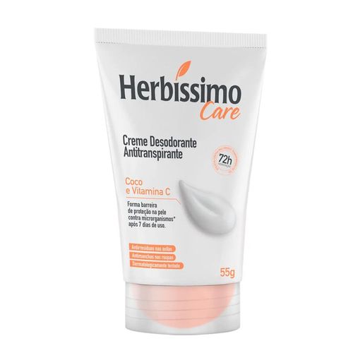 Desodorante Antitranspirante Creme Herbíssimo Care Coco e Vitamina C 55g