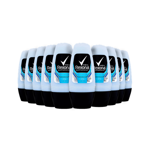 Kit com 10 Desodorante Rexona Rollon 50Ml Men Reg Xtra Cool