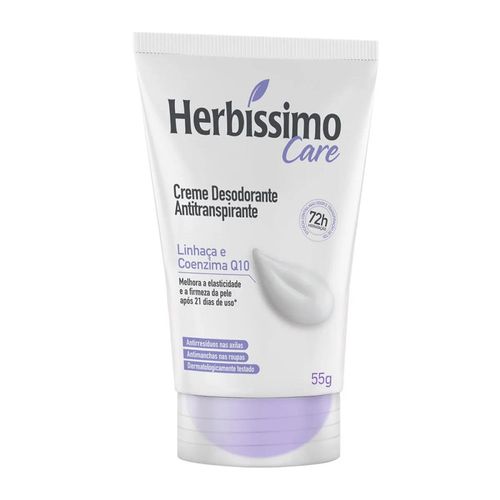 Desodorante Antitranspirante Creme Herbíssimo Care Linhaça e Coenzima 55g