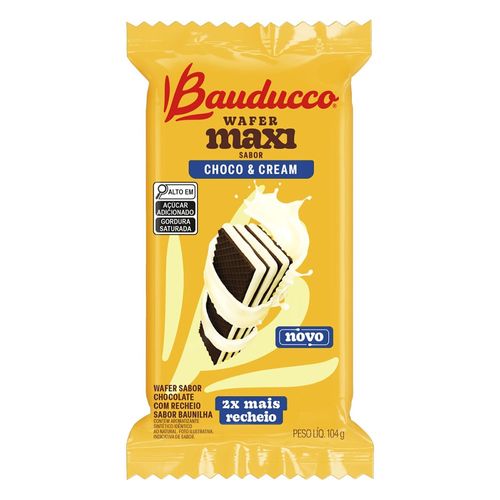 Biscoito Wafer Maxi Bauducco 104g Chocolate&Cream
