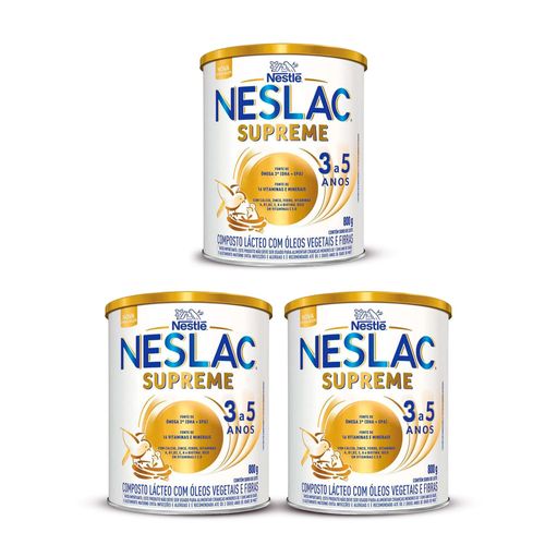 Kit 3 Neslac Supreme Composto Lácteo 800g