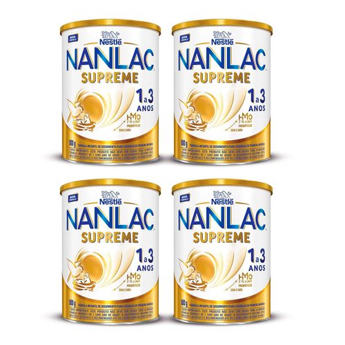 Kit 4 Fórmula Infantil Nanlac Supreme 1 a 3 anos 800g cada