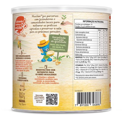 Cereal Infantil Mucilon Arroz e Aveia 400g