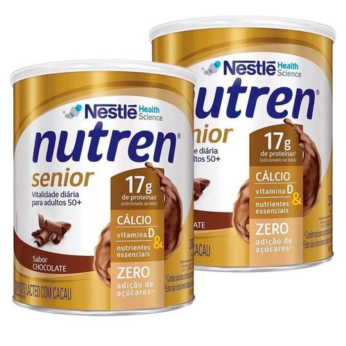 Kit com 2 Suplemento Alimentar Nutren Senior Chocolate 370g cada