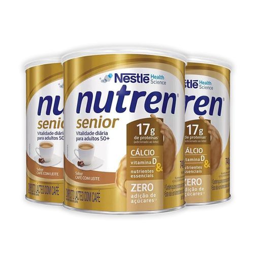 Kit com 3 Nutren Senior Café com Leite 740g cada