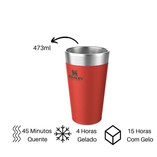 Copo Térmico Stanley Sem Tampa Flame Red 473ml
