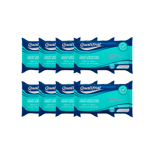 Kit Toalha Umedecida Qualifral Adulto Flowpack 320 Unidades