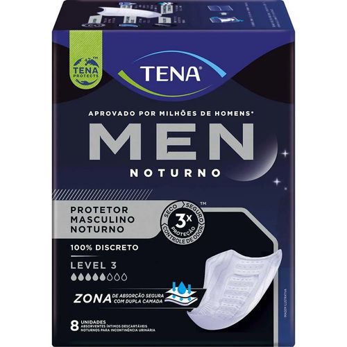 Protetor Masculino Noturno Tena Men Nível 3 Absorção Moderada 8 Unidades