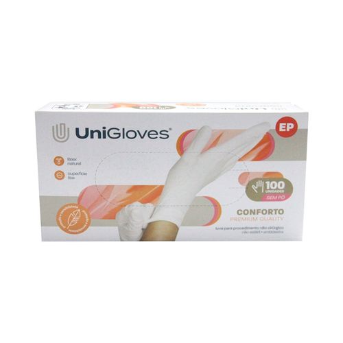 Luva de Procedimento Unigloves Premium Sem Pó EP 100 Unidades
