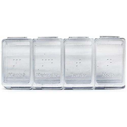 Porta Comprimidos Incoterm 4 Divisões Transparente