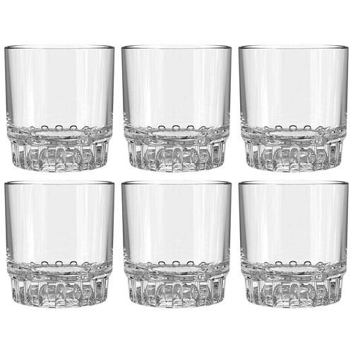 Conjunto de Copos Baixo L`Hermitage Fiorde em Vidro 290ml - 6 Peças