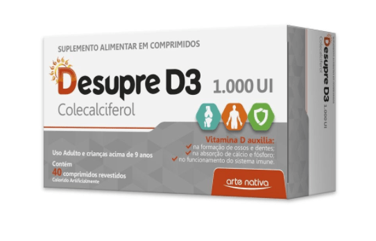 Vitamina D3 1.000Ui com 40 comprimidos Desupre 