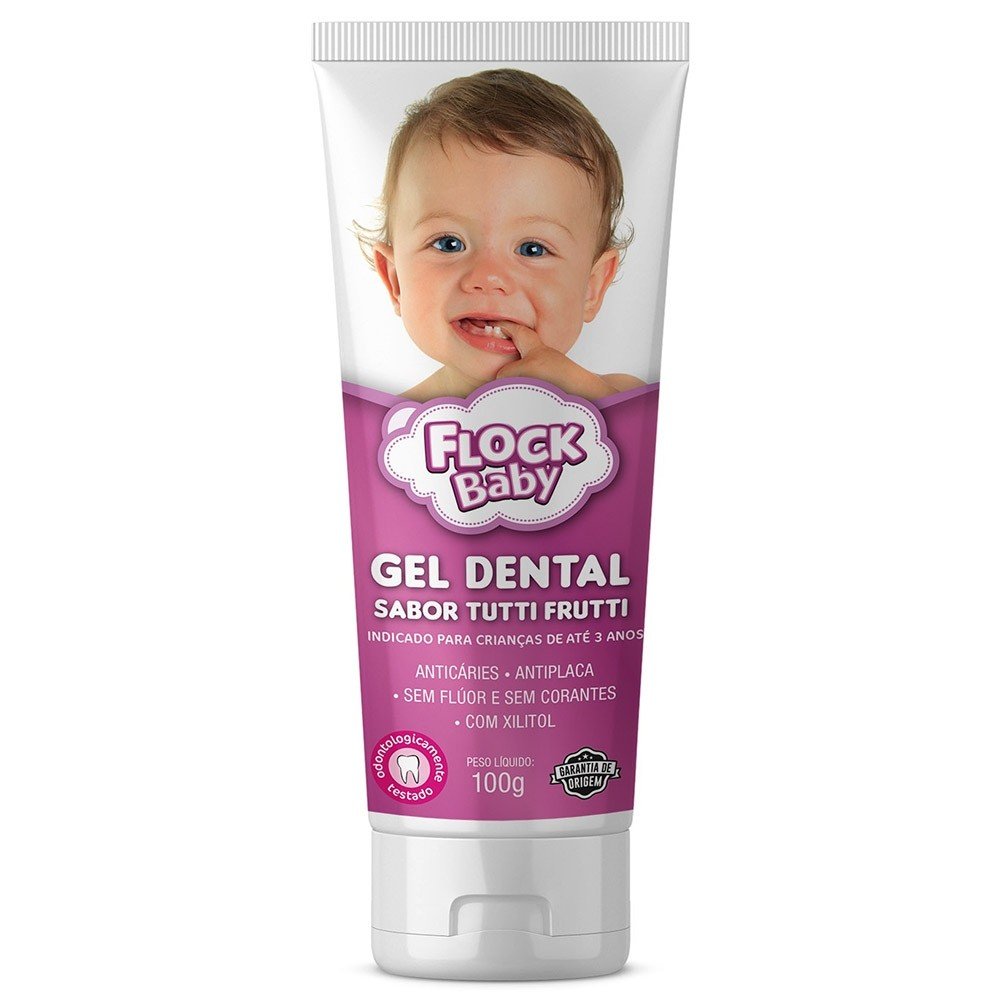 Gel Dental Infantil Flock Baby Sem Fluor 100g