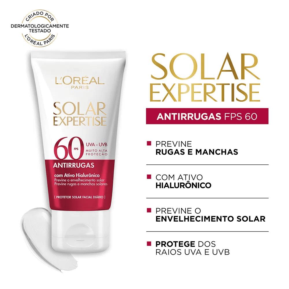 Encontraproduto.com.br - L’Oréal Paris Kit – Protetor Solar Facial Solar Expertise Antirrugas FPS60 40g + Gel Creme Facial Antioleosidade Revitalift Hialurônico 50ml