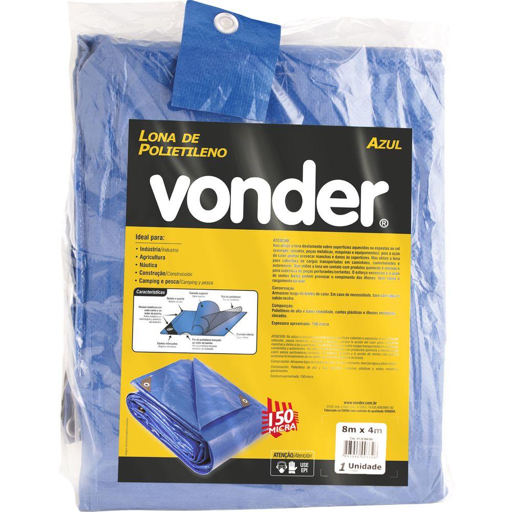Encontraproduto.com.br - Lona de Polietileno Azul 4 M x 4 M, Vonder VDO2053